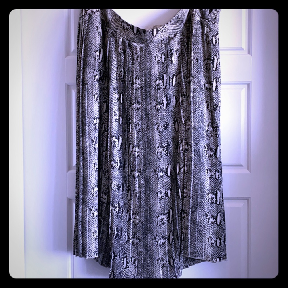 Pleated Snake Print Skirt
